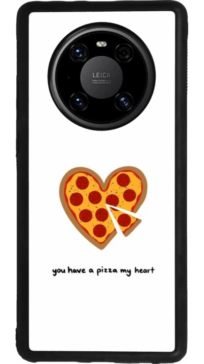 Coque Huawei Mate 40 Pro - Silicone rigide noir Saint Valentines Day 26 You have my pizza heart