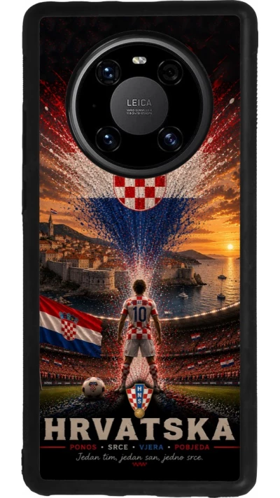 Huawei Mate 40 Pro Case Hülle - Silikon schwarz Fussball Kroatien splash 2026