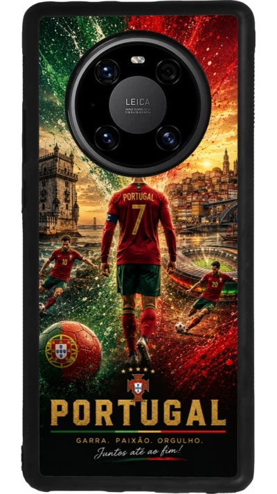 Huawei Mate 40 Pro Case Hülle - Silikon schwarz Fussball Portugal splash 2026