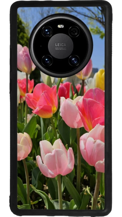 Coque Huawei Mate 40 Pro - Silicone rigide noir Tulips Spring 2026