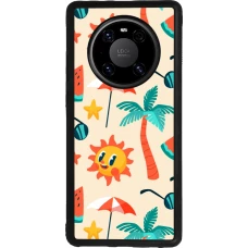 Huawei Mate 40 Pro Case Hülle - Silikon schwarz Summer 2025 Pattern soleil