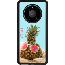 Coque Huawei Mate 40 Pro - Silicone rigide noir Pineapple with glasses Summer 2026