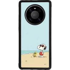 Coque Huawei Mate 40 Pro - Silicone rigide noir Snoopy on the beach Summer 2026