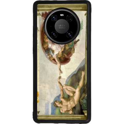 Huawei Mate 40 Pro Case Hülle - Silikon schwarz Kunstbild - Die Erschaffung Adams - Michelangelo