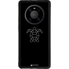 Huawei Mate 40 Pro Case Hülle - Silikon schwarz Turtles lines on black