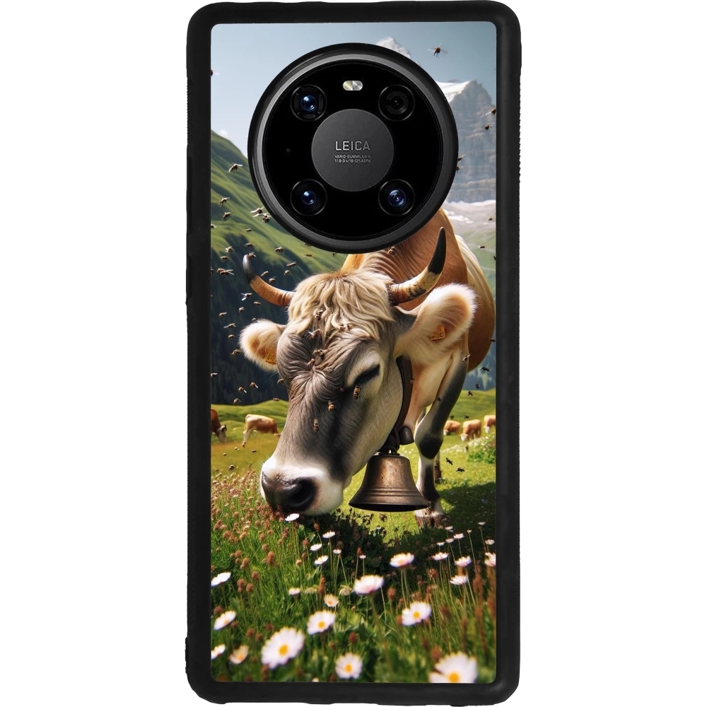 Huawei Mate 40 Pro Case Hülle - Silikon schwarz Kuh Berg Wallis