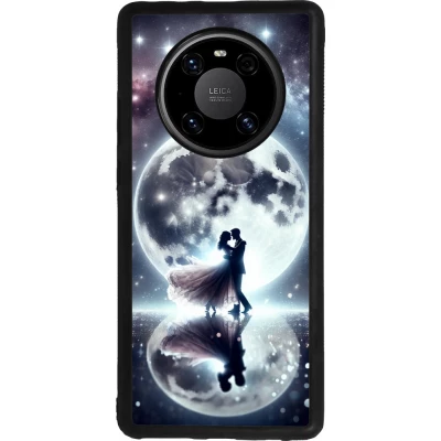 Huawei Mate 40 Pro Case Hülle - Silikon schwarz Valentin 2024 Liebe unter dem Mond