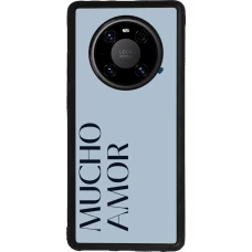 Coque Huawei Mate 40 Pro - Silicone rigide noir Valentine 2024 mucho amor azul