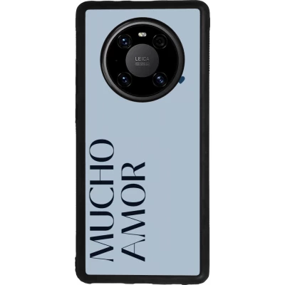 Coque Huawei Mate 40 Pro - Silicone rigide noir Valentine 2024 mucho amor azul