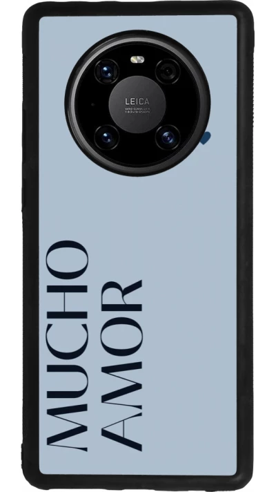 Coque Huawei Mate 40 Pro - Silicone rigide noir Valentine 2024 mucho amor azul