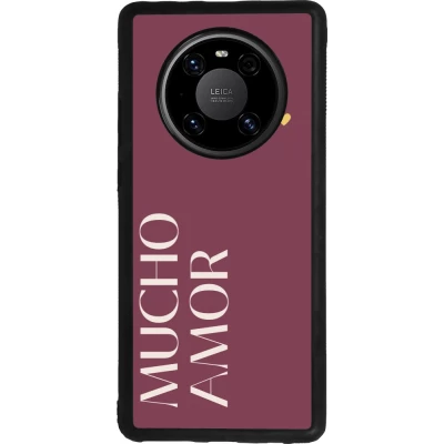 Coque Huawei Mate 40 Pro - Silicone rigide noir Valentine 2024 mucho amor rosado