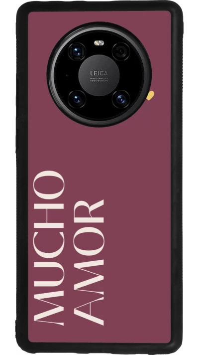 Coque Huawei Mate 40 Pro - Silicone rigide noir Valentine 2024 mucho amor rosado