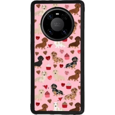 Huawei Mate 40 Pro Case Hülle - Silikon schwarz Valentine 2024 puppy love