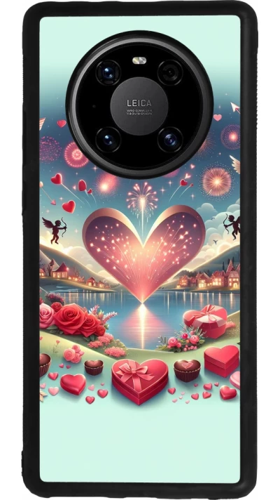 Coque Huawei Mate 40 Pro - Silicone rigide noir Valentine 2025 Chic