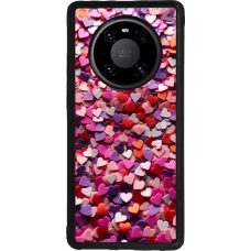 Huawei Mate 40 Pro Case Hülle - Silikon schwarz Valentin 2025 Konfetti