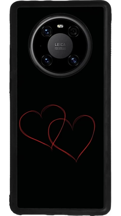 Coque Huawei Mate 40 Pro - Silicone rigide noir Valentine 2023 attached heart
