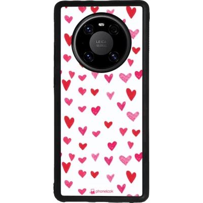 Coque Huawei Mate 40 Pro - Silicone rigide noir Valentine 2022 Many pink hearts