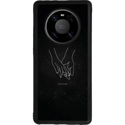 Coque Huawei Mate 40 Pro - Silicone rigide noir Valentine 2023 hands forever