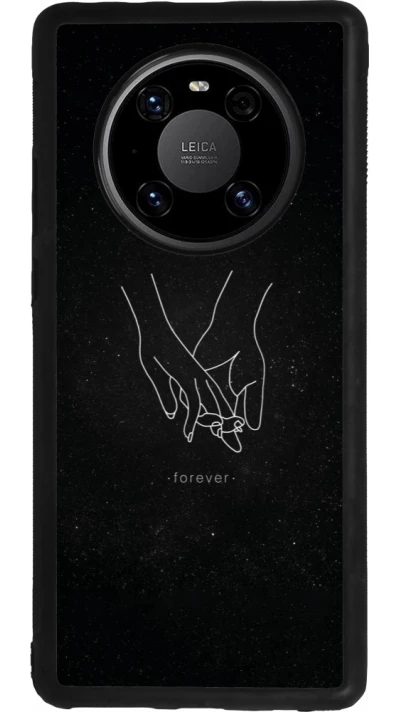 Coque Huawei Mate 40 Pro - Silicone rigide noir Valentine 2023 hands forever