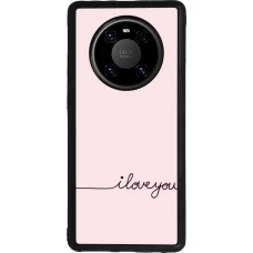 Huawei Mate 40 Pro Case Hülle - Silikon schwarz Valentine 2023 i love you writing