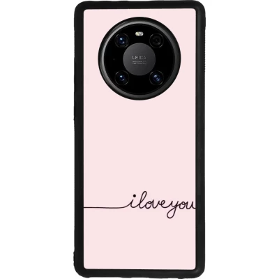 Coque Huawei Mate 40 Pro - Silicone rigide noir Valentine 2023 i love you writing
