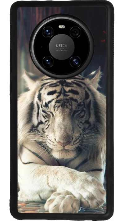 Coque Huawei Mate 40 Pro - Silicone rigide noir Zen Tiger