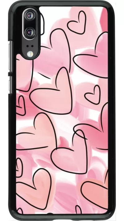 Huawei P20 Case Hülle - Easter 2023 pink hearts