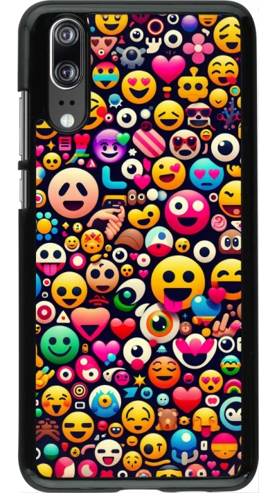 Huawei P20 Case Hülle - Emoji Mix Farbe