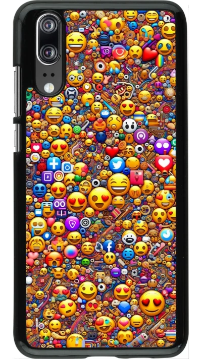 Huawei P20 Case Hülle - Emoji gemischt