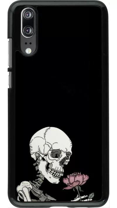 Huawei P20 Case Hülle - Halloween 2023 rose and skeleton