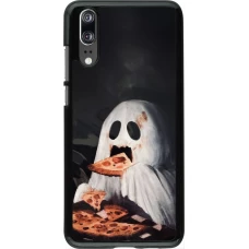 Huawei P20 Case Hülle - Halloween 2026 Ghost eating pizza