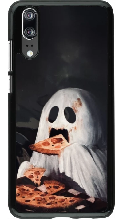 Huawei P20 Case Hülle - Halloween 2026 Ghost eating pizza