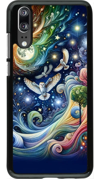 Huawei P20 Case Hülle - Fliegender Blumen-Eule