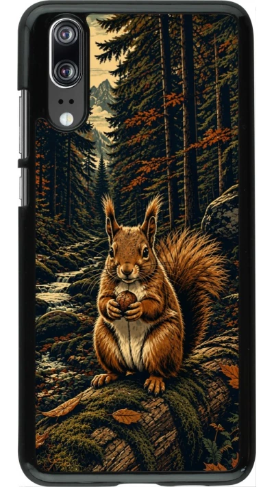 Coque Huawei P20 - Linocut Ecureuil