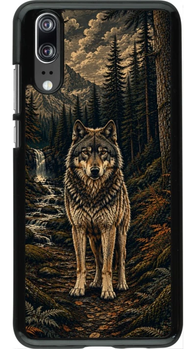 Coque Huawei P20 - Linocut Loup