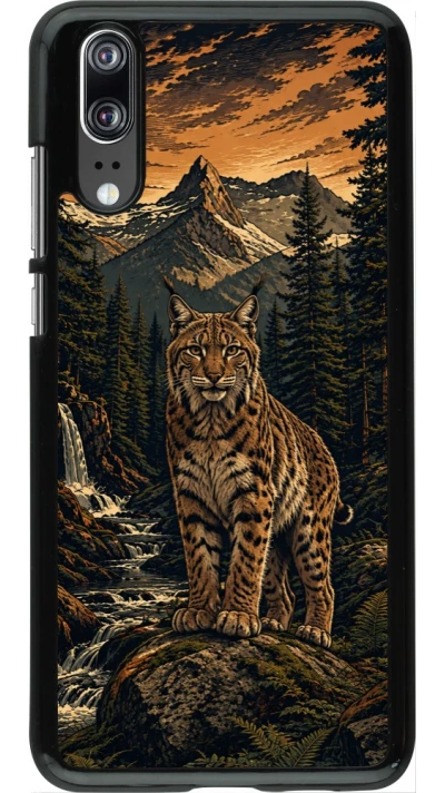 Coque Huawei P20 - Linocut Lynx
