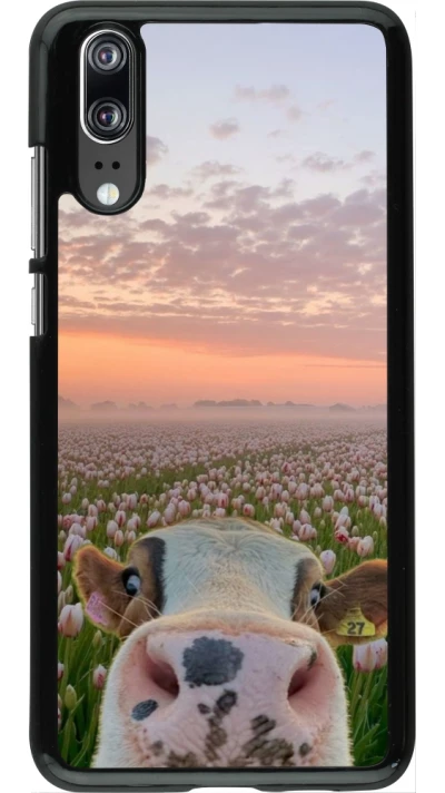 Huawei P20 Case Hülle - Cow with tulips Spring 2026