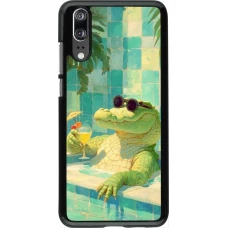 Coque Huawei P20 - Crocodile in the swimming pool Summer 2026