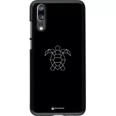 Coque Huawei P20 - Turtles lines on black
