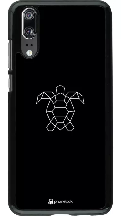 Coque Huawei P20 - Turtles lines on black