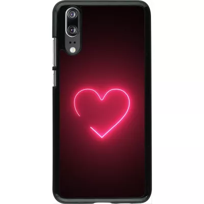 Huawei P20 Case Hülle - Valentine 2023 single neon heart
