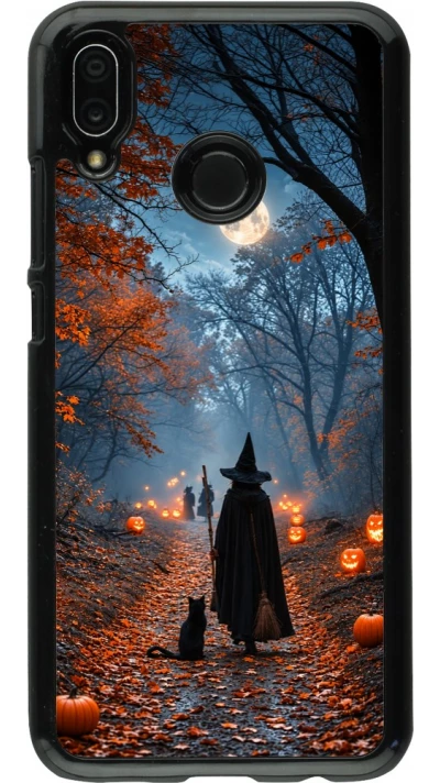 Huawei P20 Lite Case Hülle - Halloween 2026 Witch with a cat