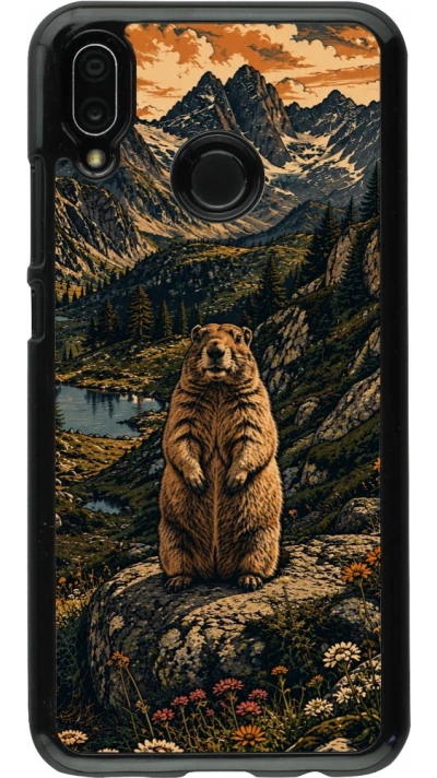 Coque Huawei P20 Lite - Linocut Marmotte