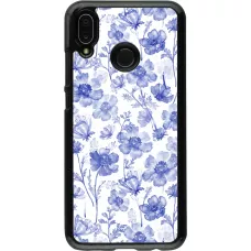 Huawei P20 Lite Case Hülle - Spring 23 watercolor blue flowers