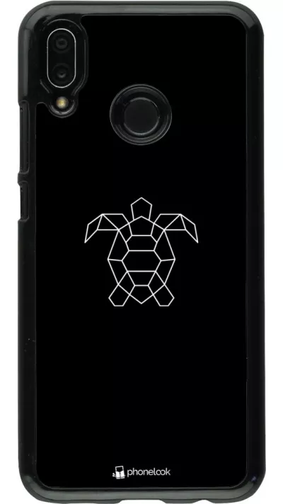 Hülle Huawei P20 Lite - Turtles lines on black