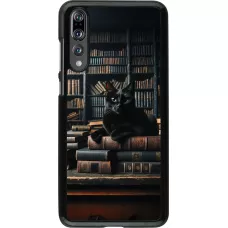 Huawei P20 Pro Case Hülle - Katze Bücher dunkel