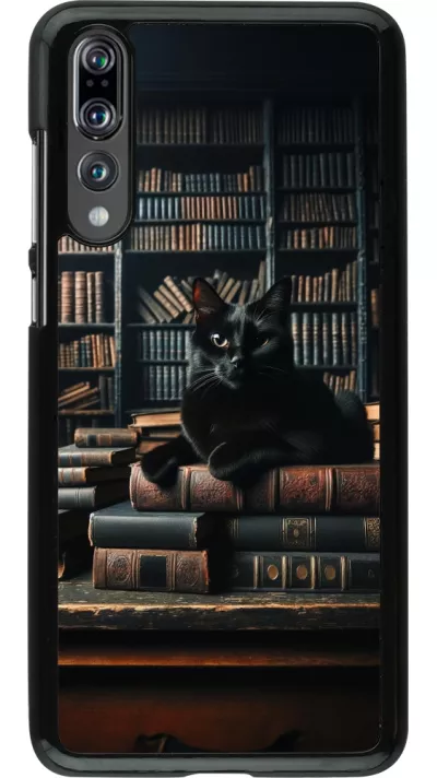 Huawei P20 Pro Case Hülle - Katze Bücher dunkel