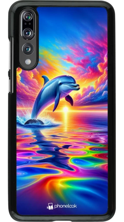 Huawei P20 Pro Case Hülle - Glücklicher Regenbogen-Delfin