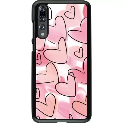 Huawei P20 Pro Case Hülle - Easter 2023 pink hearts