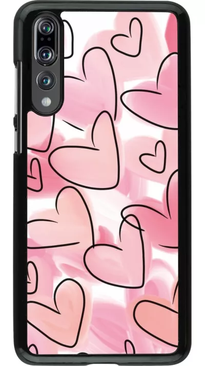 Huawei P20 Pro Case Hülle - Easter 2023 pink hearts